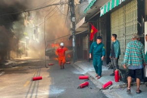 Cháy liên hoàn trong khu dân cư ở quận Thanh Khê