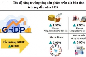 Tổng sản phẩm tỉnh Quảng Bình 6 tháng đầu năm đứng thứ 29 cả nước