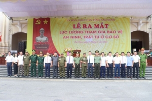 Nam Định ra mắt lực lượng tham gia bảo vệ an ninh, trật tự ở cơ sở