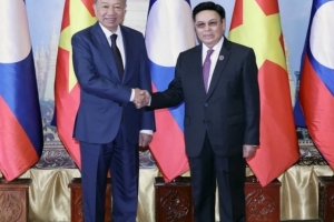 Chủ tịch nước Tô Lâm hội kiến Chủ tịch Quốc hội Lào