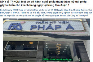 Phát hiện cơ sở thẩm mỹ ‘chui’, gây tai biến cho khách hàng