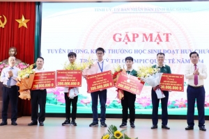 Bắc Giang: Tuyên dương 3 học sinh đoạt HCV Olympic quốc tế