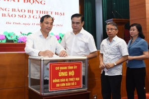 Cơ quan Tỉnh uỷ, Văn phòng UBND tỉnh Hà Tĩnh phát động hỗ trợ đồng bào khắc phục hậu quả bão số 3