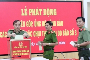 Công an Hà Tĩnh phát động quyên góp, ủng hộ đồng bào bị thiệt hại do bão số 3