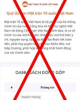 Cảnh báo người dân không chuyển tiền ủng hộ vào những tài khoản giả mạo MTTQ Việt Nam