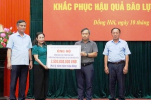 Quảng Bình tiếp nhận hơn 31,1 tỷ đồng hỗ trợ đồng bào bị lũ lụt tại miền Bắc