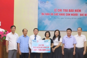 Chi trả hơn 1,4 tỷ đồng bảo hiểm BIC Bình An cho khách hàng tử vong do bão Yagi