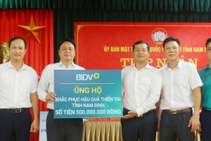 BIDV ủng hộ tỉnh Nam Định số tiền 500 triệu đồng, khắc phục hậu quả cơn bão số 3
