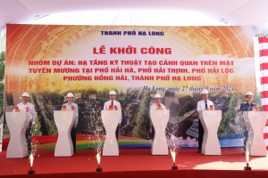 Khởi công nhóm dự án hạ tầng kỹ thuật tạo cảnh quan trên mặt tuyến mương phường Hồng Hải, TP Hạ Long