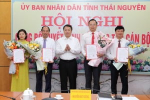 Thái Nguyên: Công bố quyết định điều động, bổ nhiệm lãnh đạo một số sở, ngành của tỉnh