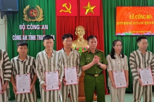 Công an tỉnh Thanh Hóa công bố Quyết định đặc xá năm 2024 cho phạm nhân