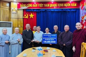 Ban Trị sự Phật giáo TP. Biên Hòa trao 717 triệu đồng ủng hộ đồng bào khắc phục hậu quả bão số 3
