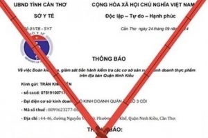 Cảnh báo trường hợp giả mạo Sở Y tế TP. Cần Thơ để lừa đảo