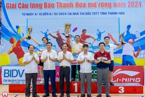 Giải Cầu lông Báo Thanh Hoá mở rộng năm 2024 thành công tốt đẹp