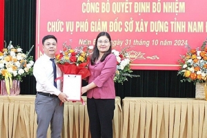 Ông Nguyễn Đình Khánh được bổ nhiệm giữ chức Phó giám đốc Sở Xây dựng Nam Định