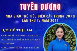 Thanh Hóa có 1 giảng viên được vinh danh “Nhà giáo trẻ tiêu biểu” cấp Trung ương