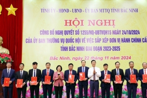 Công bố Nghị quyết về việc sắp xếp đơn vị hành chính cấp xã của tỉnh Bắc Ninh giai đoạn 2023 - 2025