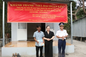 BTL Vùng Cảnh sát biển 4 phối hợp tổ chức khánh thành và bàn giao Nhà Đại đoàn kết 2024