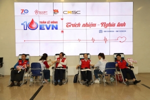 EVN triển khai chương trình hiến máu tình nguyện Tuần lễ hồng EVN lần thứ X
