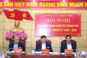 Vĩnh Phúc: Tổ chức hội nghị lần thứ 22 Ban Chấp hành Đảng bộ thành phố Vĩnh Yên khóa XXI, nhiệm kỳ 2020-2025