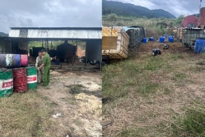 Triệt xóa thành công cơ sở tái chế nhớt thải thành nhớt "sạch"