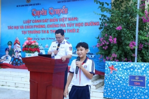 Vùng Cảnh sát Biển 4 tổ chức tuyên truyền pháp luật tại Trường Tiểu học và Trung học An Thới 2