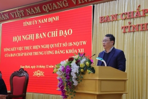 Nam Định tổ chức Hội nghị tổng kết thực hiện Nghị quyết 18-NQ/TW