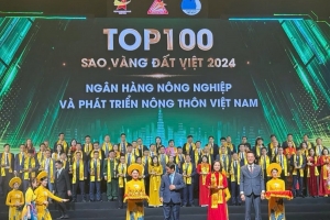 Agribank được vinh danh Giải thưởng Sao Vàng đất Việt năm 2024