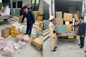 Phát hiện xe tải chở gần 300kg thực phẩm không rõ nguồn gốc xuất xứ