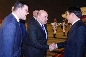 Thủ tướng Nga Mikhail Mishustin tới Hà Nội, bắt đầu thăm chính thức Việt Nam
