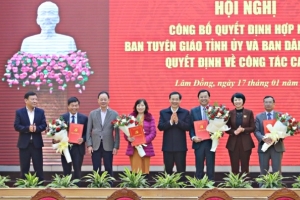 Lâm Đồng: Hợp nhất Ban Tuyên giáo và Ban Dân vận Tỉnh ủy