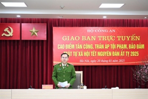 Tiếp tục triển khai quyết liệt cao điểm tấn công, trấn áp tội phạm, bảo đảm trật tự xã hội Tết Nguyên đán Ất Tỵ 2025