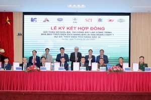 Ký kết Gói thầu Thi công xây lắp công trình Nhà máy thủy điện Tích năng Bác Ái - giai đoạn 2, đợt 1