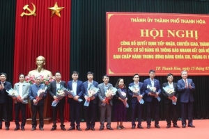 TP. Thanh Hóa công bố các quyết định về tổ chức và cán bộ