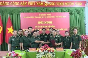 Bộ đội Biên phòng Long An và Đồng Tháp: Ký kết kế hoạch hiệp đồng trong quản lý, bảo vệ biên giới khu vực tiếp giáp năm 2025