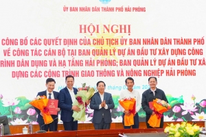 Công bố công tác cán bộ tại Ban Quản lý dự án ĐTXD các CTGT và NN, BQLDA ĐTXD công trình dân dụng và hạ tầng