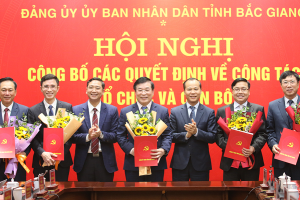 Đảng bộ UBND tỉnh Bắc Giang công bố các quyết định về công tác tổ chức, cán bộ