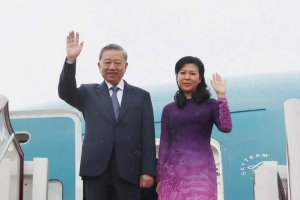 Tổng Bí thư Tô Lâm và Phu nhân lên đường thăm Indonesia, Ban Thư ký ASEAN và Singapore