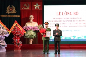 Thượng tá Nguyễn Đức Tiến được bổ nhiệm giữ chức Phó Thủ trưởng Cơ quan CSĐT Công an Nam Định