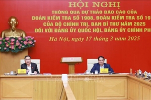Chủ tịch Quốc hội và Thủ tướng chủ trì Hội nghị công bố dự thảo kết quả kiểm tra Đảng ủy Chính phủ