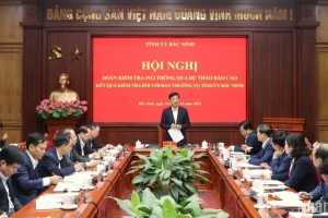 Đoàn Kiểm tra của Bộ Chính trị, Ban Bí thư làm việc với Ban Thường vụ Tỉnh ủy Bắc Ninh