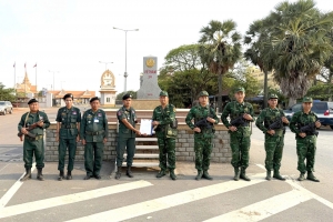 Đồn Biên phòng CKQT Bình Hiệp và Đồn cảnh sát bảo vệ Biên giới X13 tuần tra song phương quản lý, bảo vệ biên giới