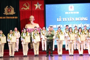 Tôn vinh 20 gương thanh niên, phụ nữ công an Nam Định tiêu biểu năm 2024