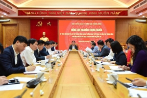 Trưởng ban Tuyên giáo và Dân vận Trung ương làm việc với các cơ quan báo chí chủ lực