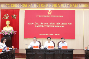 Đoàn công tác của thành viên Chính phủ làm việc tại Nam Định