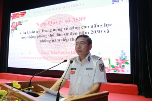 Vùng Cảnh sát biển 4 quán triệt nghiêm Nghị quyết về nâng cao năng lực hoạt động phòng thủ dân sự