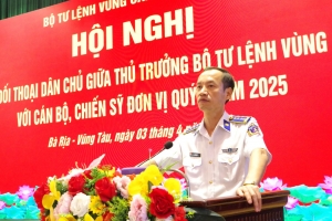 Đối thoại dân chủ giữa Thủ trưởng Bộ Tư lệnh Vùng Cảnh sát Biển 3 với cán bộ, chiến sĩ