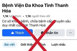 Cảnh báo tình trạng giả mạo Fanpage Bệnh viện Đa khoa tỉnh Thanh Hóa kêu gọi từ thiện