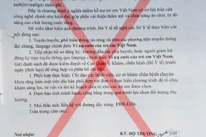 Xuất hiện văn bản giả mạo chương trình chăm sóc răng miệng trẻ em mạo danh Bộ Y tế