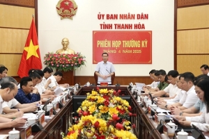 Thanh Hóa: Phiên họp thường kỳ đánh giá tình hình kinh tế - xã hội, quốc phòng - an ninh tháng 4/2025